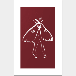 Luna Moth Dark Red Posters and Art